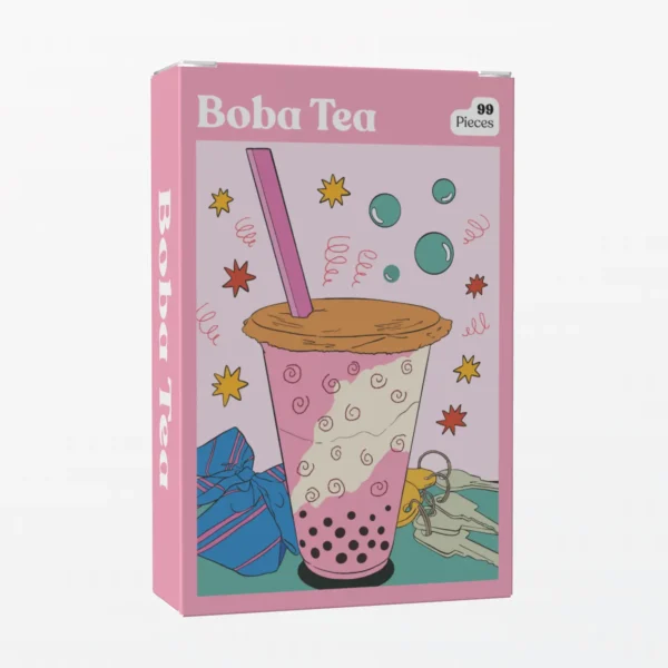 mini puzzle boba tea de puzzledly de 99 pièces