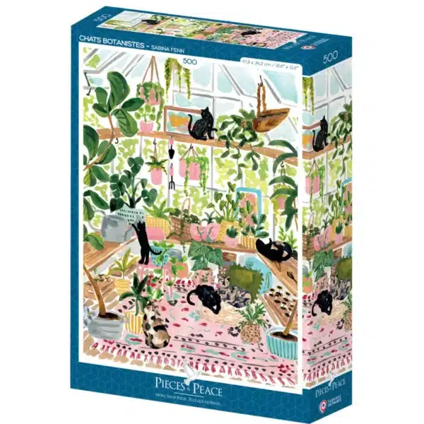 puzzle chats botanistes pieces and peace 500 pieces boite
