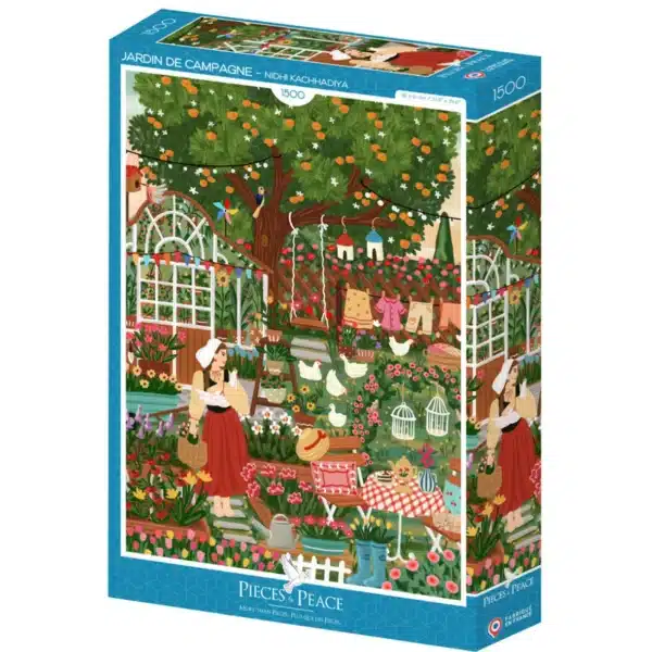 puzzle jardin de campagne pieces and peace 1500 pieces boite