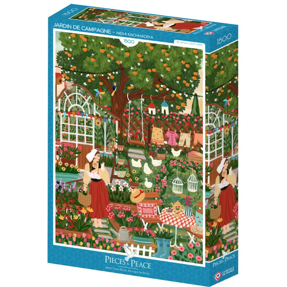 puzzle jardin de campagne pieces and peace 1500 pieces boite
