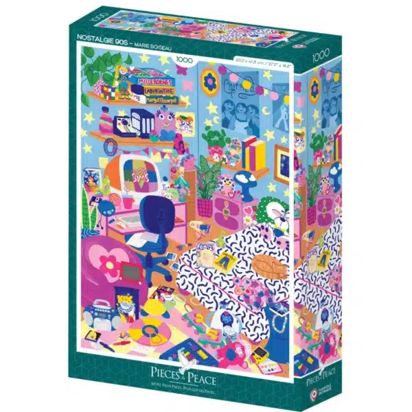puzzle nostalgie 90s pieces and peace 1000 pieces boite