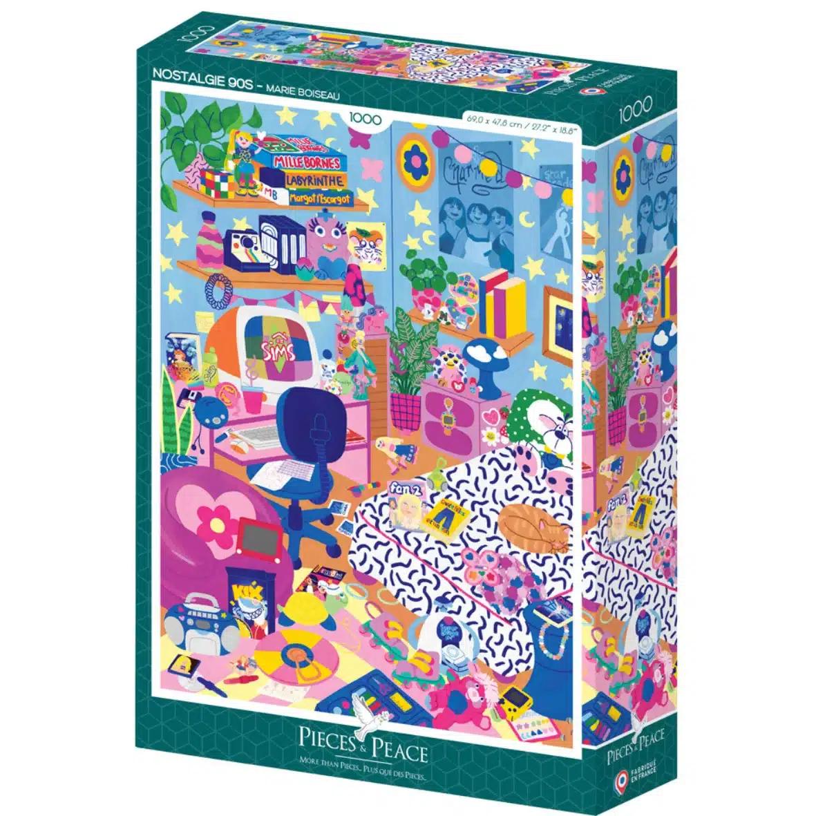 puzzle nostalgie 90s pieces and peace 1000 pieces boite