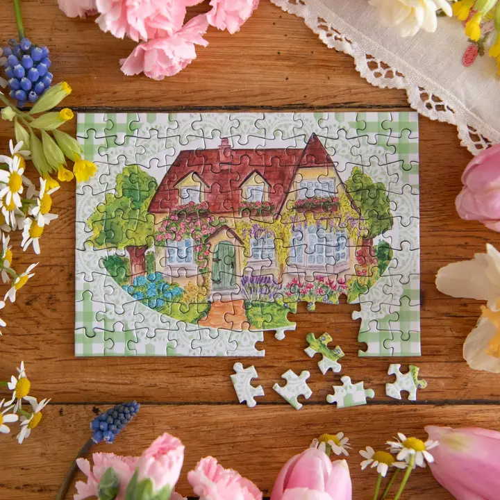 puzzle monté du mini puzzle cottage anglais de caro from woodland de 99 pièces