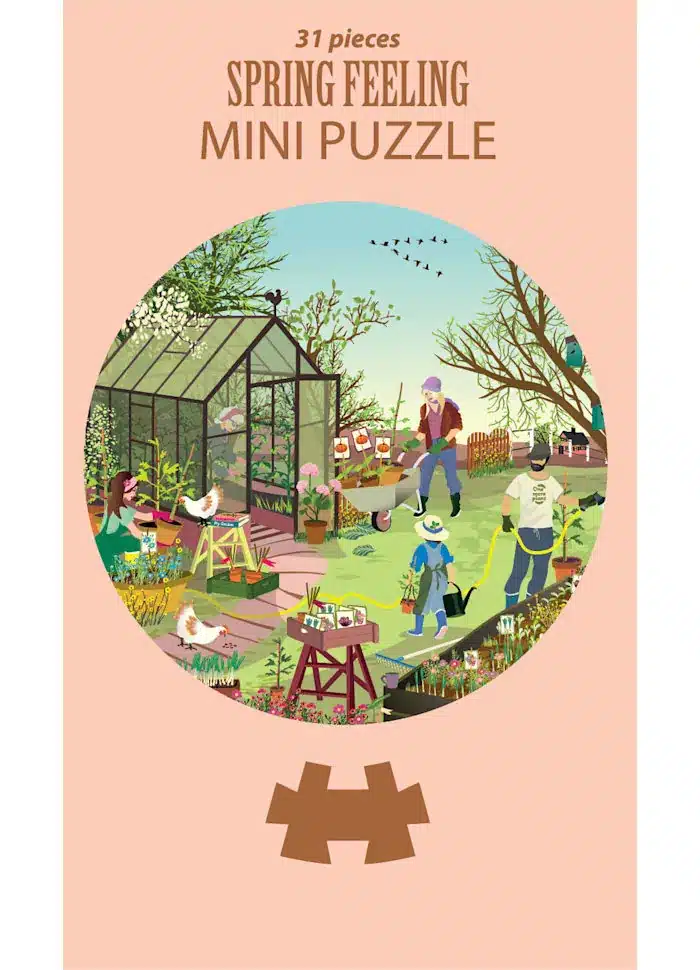 mini puzzle spring feeling de vissevasse de 31 pièces, puzzle rond