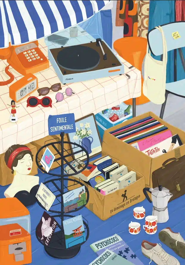 illustration du puzzle aller aux puces de jour férié de 500 pièces