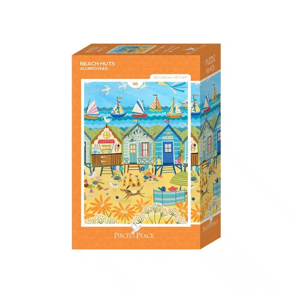 mini puzzle beach huts de pieces and peace de 96 pièces