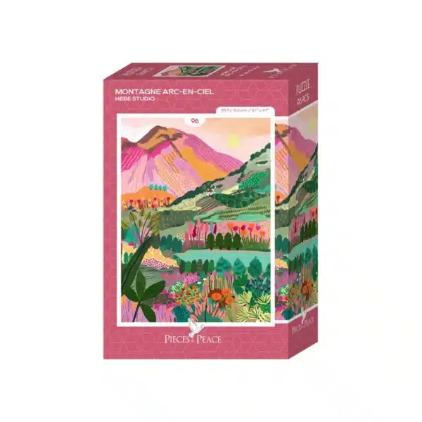 Mini puzzle Montagne Arc-en-ciel de pieces & peace de 96 pièces