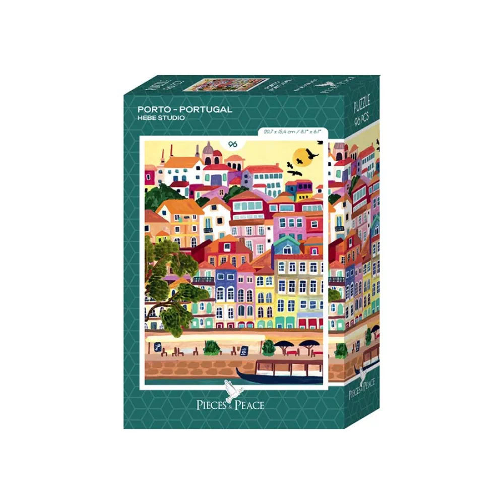 mini puzzle porto - portugal de pieces & peace de 96 pièces