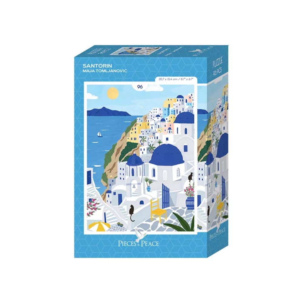 mini puzzle santorin de pieces & peace de 96 pièces