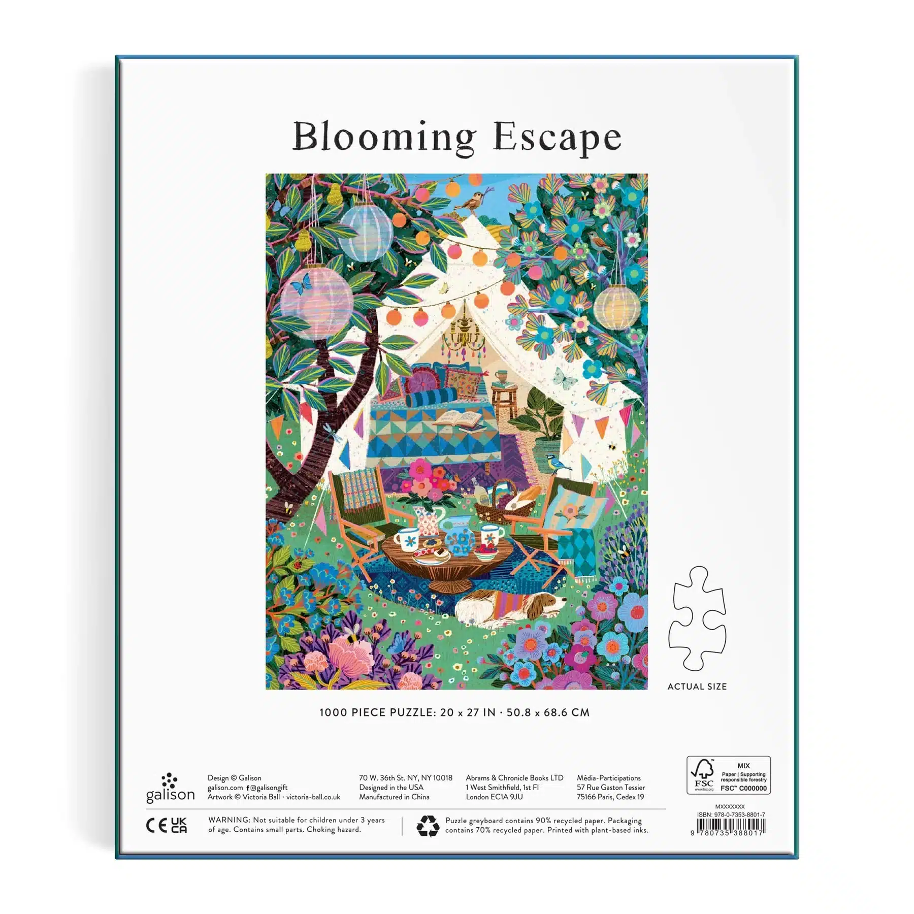 puzzle galison Blooming Escape 1000 Pieces dos