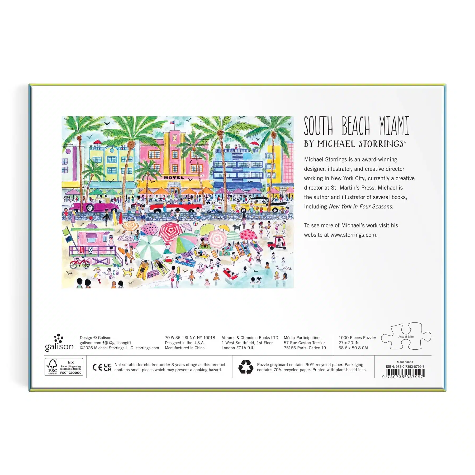 puzzle galison South Beach Miami 1000 Pieces dos