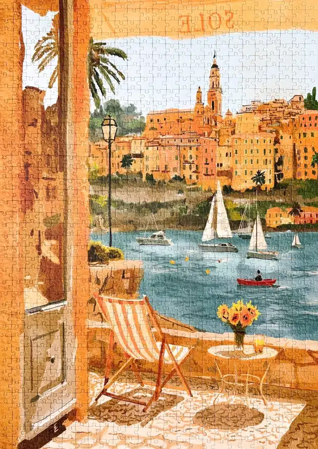 puzzle monté du puzzle menton france de piecely en 1000 pièces