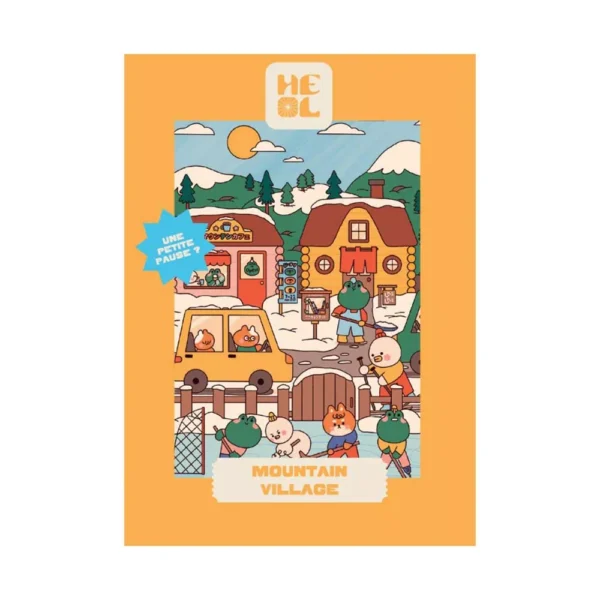 mini puzzle mountain village de les éditions heol de 99 pièces