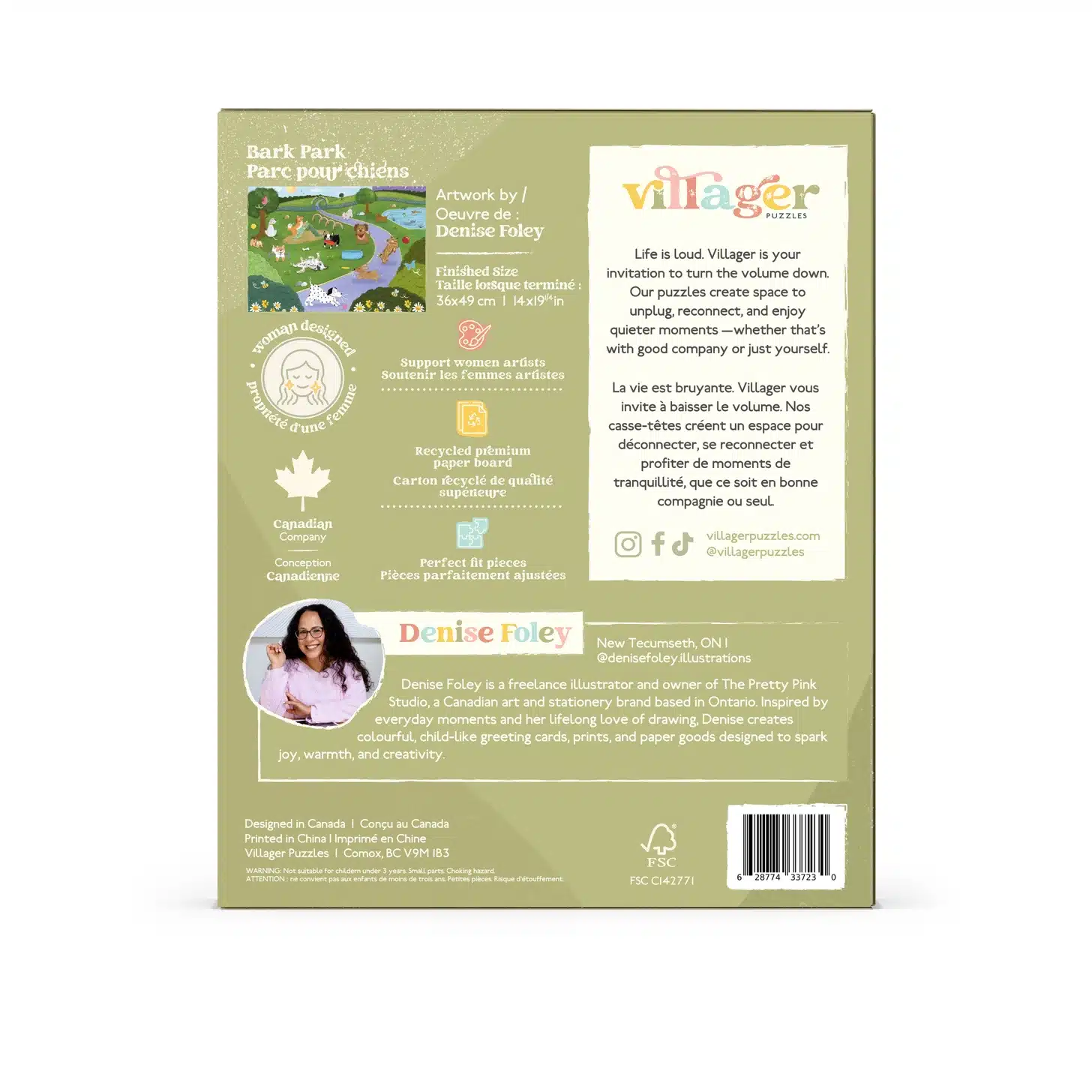 puzzle villager Bark Park 250 pieces verso