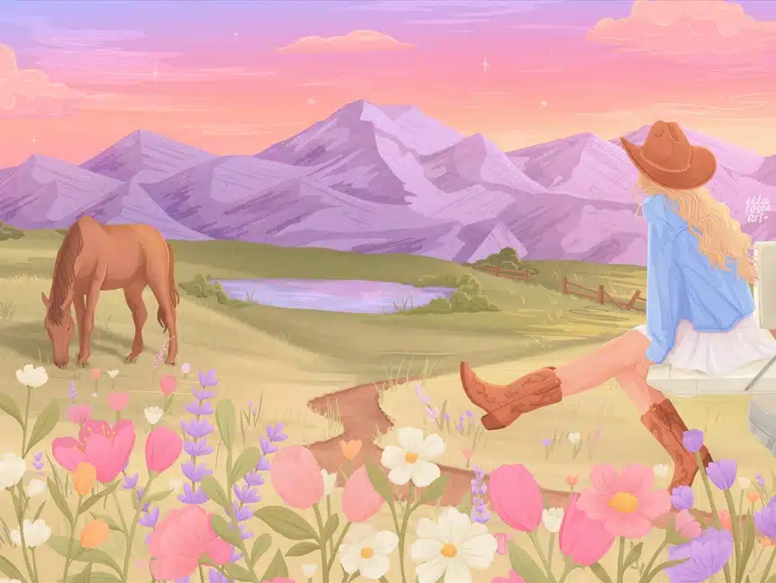 puzzle villager Rockies Meadow 250 pieces illustration