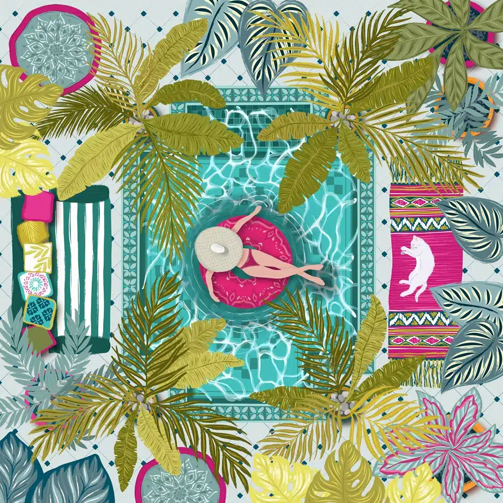 illustration du puzzle summer pool de pieces & peace de 1024 pieces
