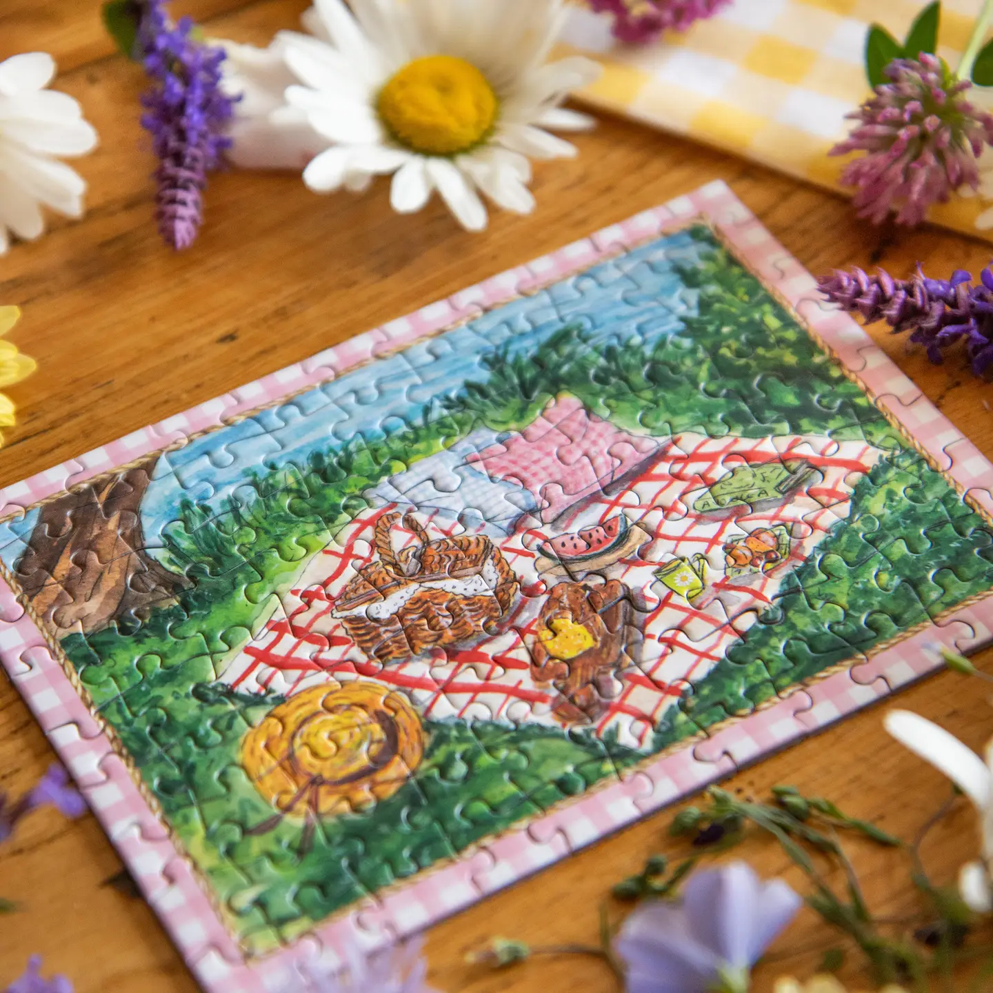 puzzle monté du mini puzzle pique nique d'été de caro from woodland de 99 pièces