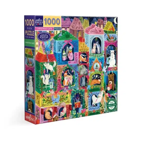puzzle christmas cats de eeboo de 1000 pièces