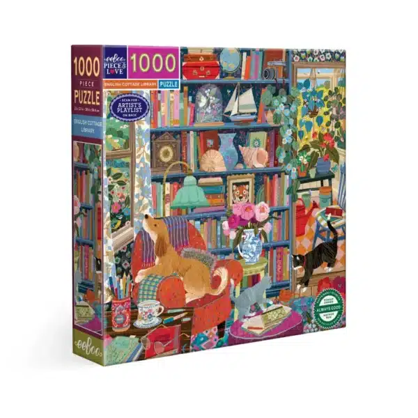 puzzle english cottage library de eeboo de 1000 pièces