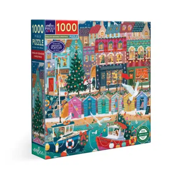 puzzle english seaside christmas de eeboo de 1000 pièces