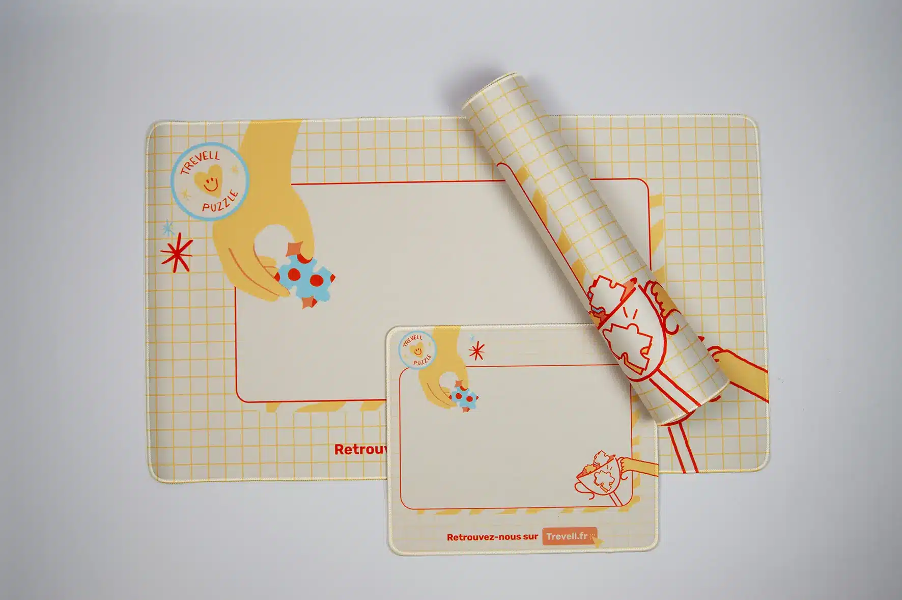 tapis quadrillé jaune
