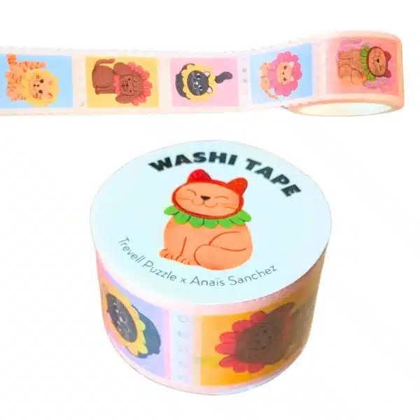 masking tape trevell chat chien fleurs