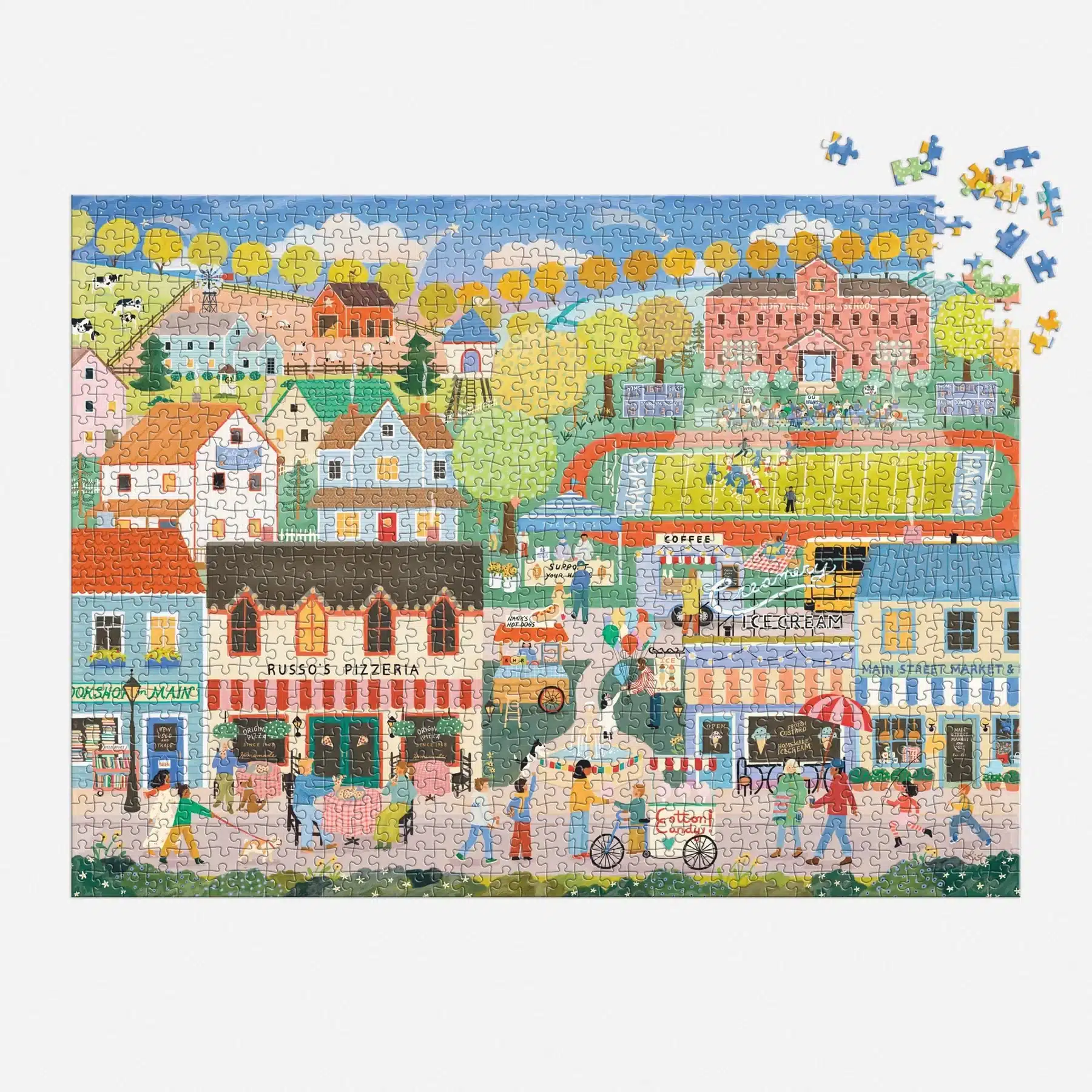 puzzle monté du puzzle hometown cheering de galison de 1000 pièces