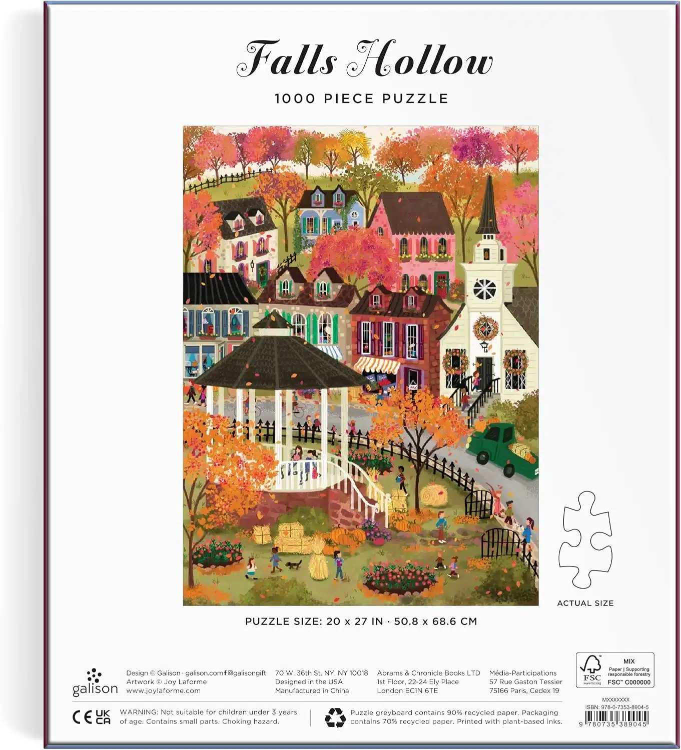 puzzle galison Joy Laforme Falls Hollow 1000 Pieces dos