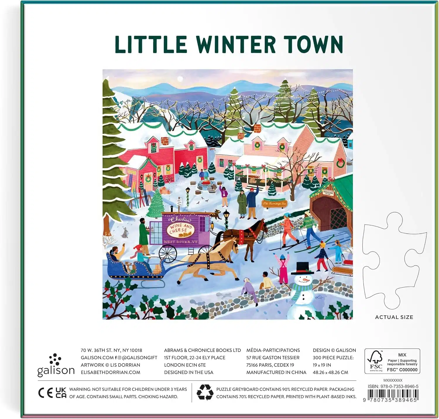 Puzzle Little Winter Town - Galison - 300 pièces – Image 2