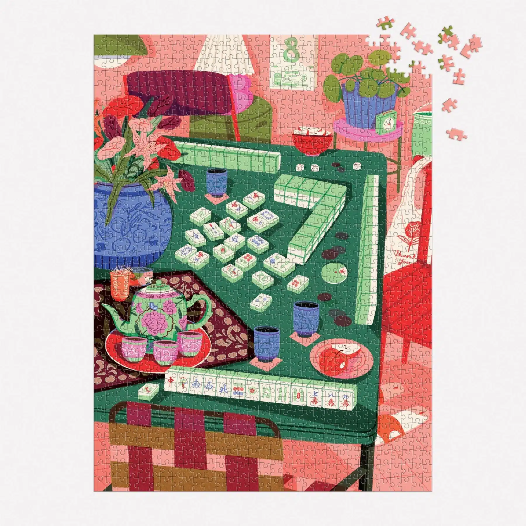 puzzle monté du puzzle mahjong social de galison de 1000 pièces