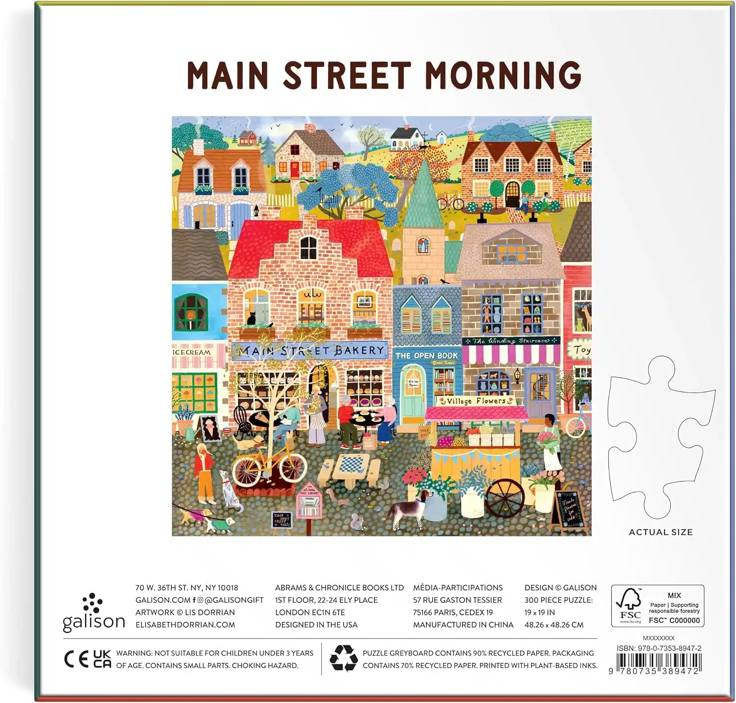 Puzzle Main Street Morning - Galison - 300 pièces – Image 2