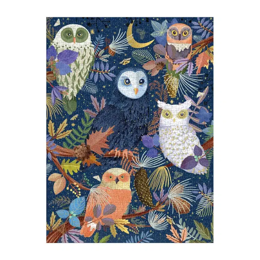 puzzle monté du puzzle Owls at Dawn de galison de 1000 pièces