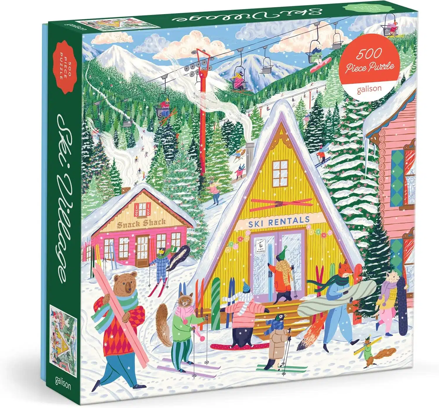 puzzle ski village de galison de 500 pièces