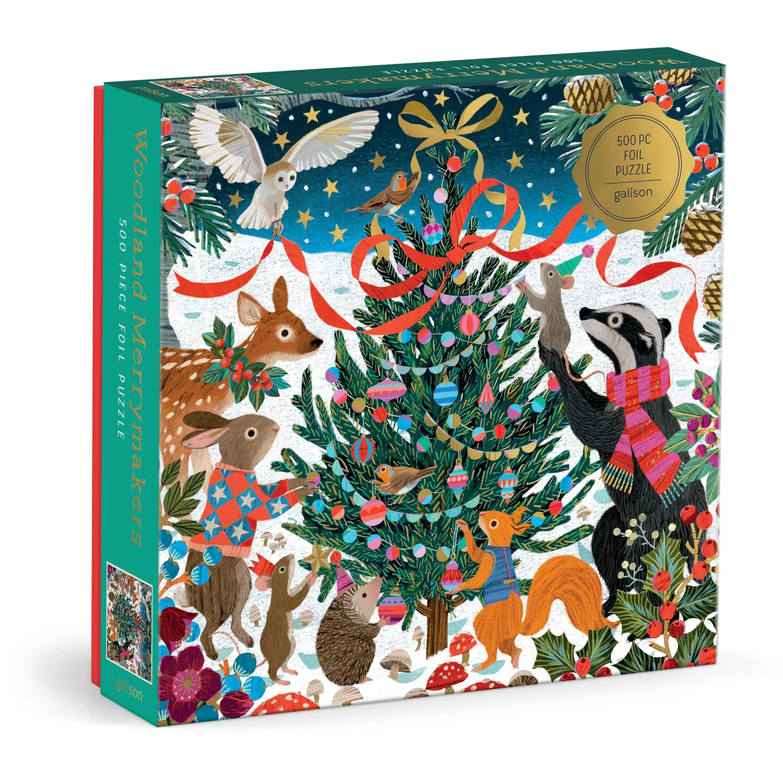 puzzle woodland merrymaker de galison de 500 pièces, puzzle foil