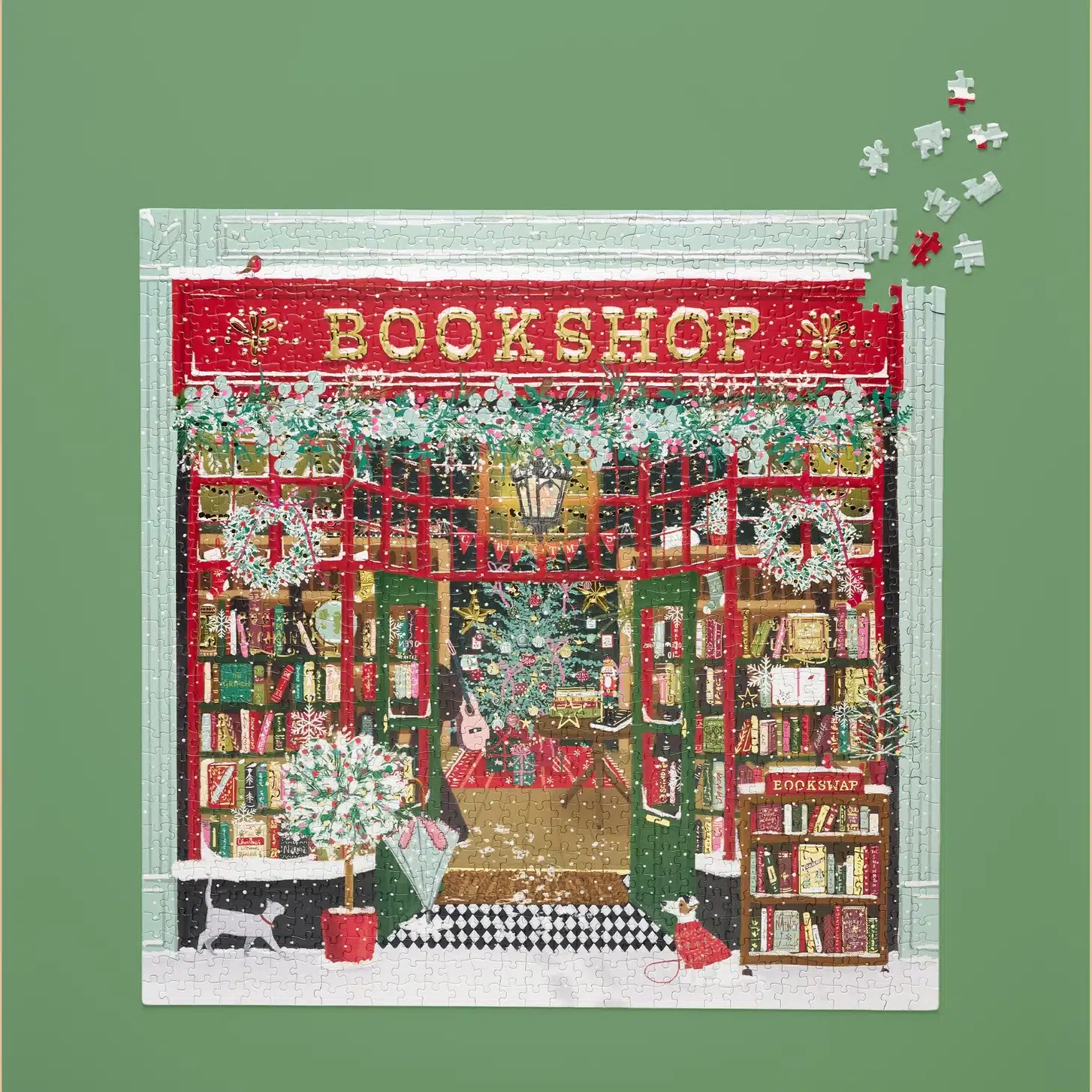 puzzle werkshoppe Festive Bookshop 1000 pieces assemblé