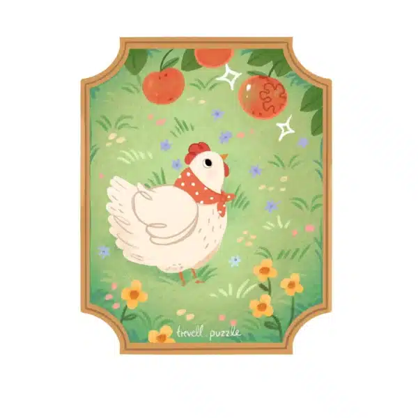 sticker trevell poule campagne pomme