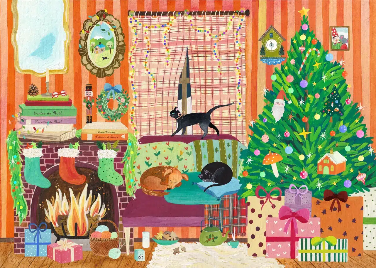 puzzle la pauz noel au coin du feu 500 pieces illu
