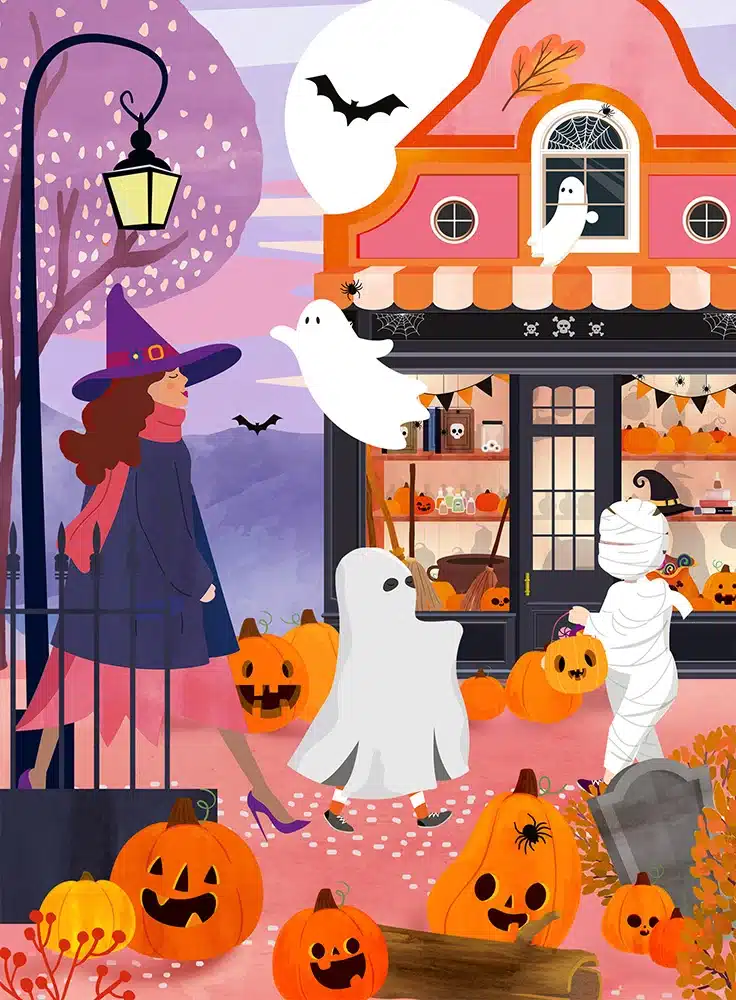 puzzle pieces and peace halloween 96 pieces illu