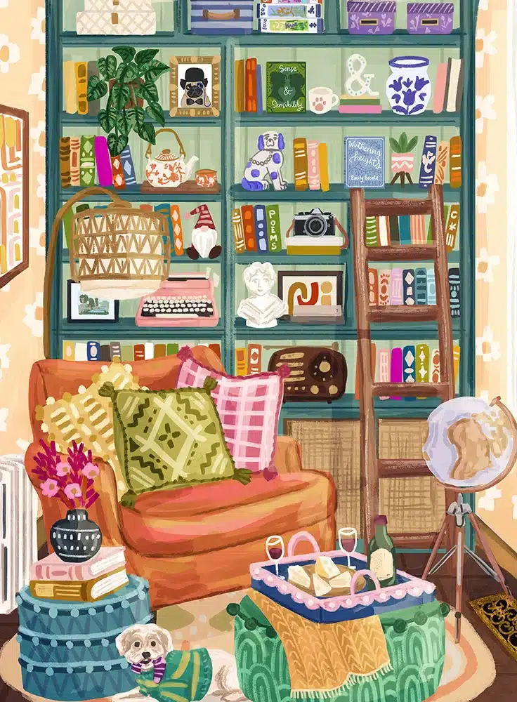 puzzle pieces and peace reading cozy spot 96 pieces illu